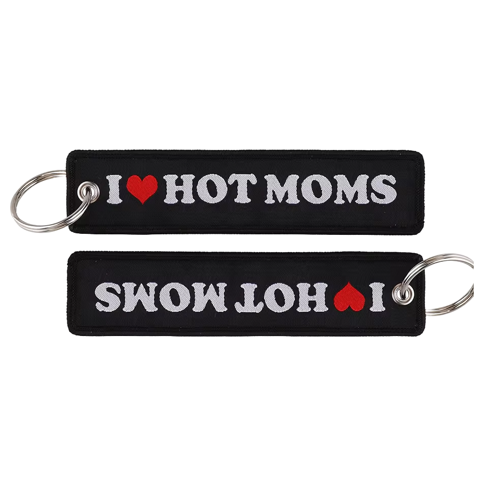 I ❤️ Hot Moms - Motorcycle Keychain