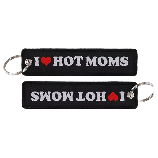 I ❤️ Hot Moms - Motorcycle Keychain