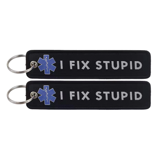 I Fix Stupid - Motorcycle Keychain
