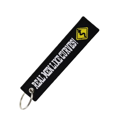 Real Men Like Curves - Motorcycle Keychain